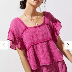BEST OFFER SELLS Daily Practice by Anthropologie Gauzy Ruffled Top